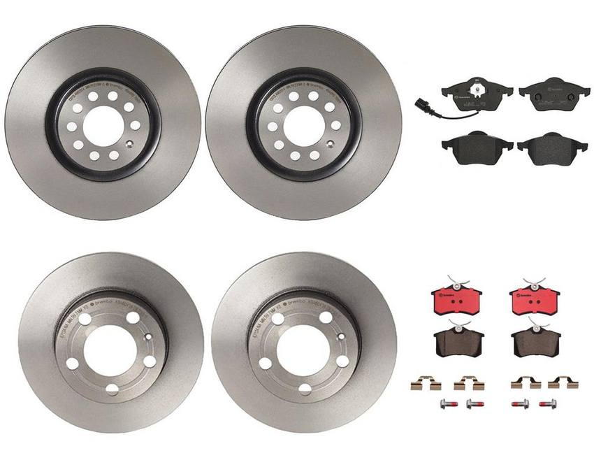 Audi VW Brakes Kit – Pads & Rotors Front and Rear (312mm/232mm) (Ceramic) 8N0615301A – Brembo 4175550KIT