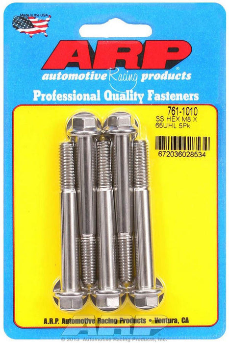 8mm x 1.25 x 65mm 6pt SS Bolt Kit 5pk