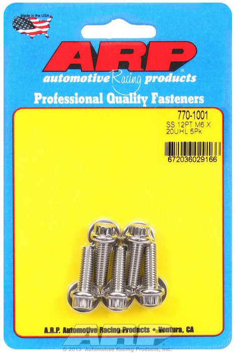 S/S Bolt Kit - 12pt. (5) 6mm x 1.00 x 20