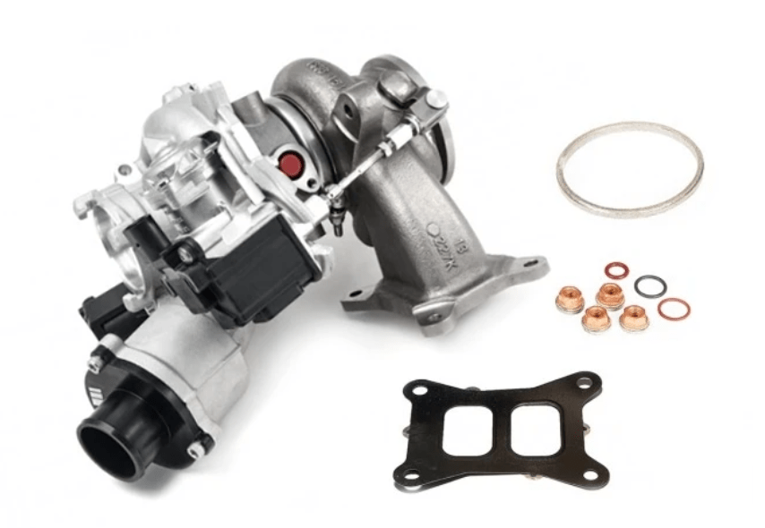 HPA MQB Performance Bundle (FWD) - FR500 IS38 Hybrid (Without Electronics), FWD Downpipe w/ Cat, Intercooler , HPFP, and VADPro VAD32 Vent Display