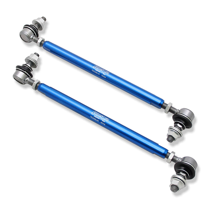 Front Sway Bar Link Kit - Heavy Duty Adjustable (320mm-365mm Length, 12mm Studs)