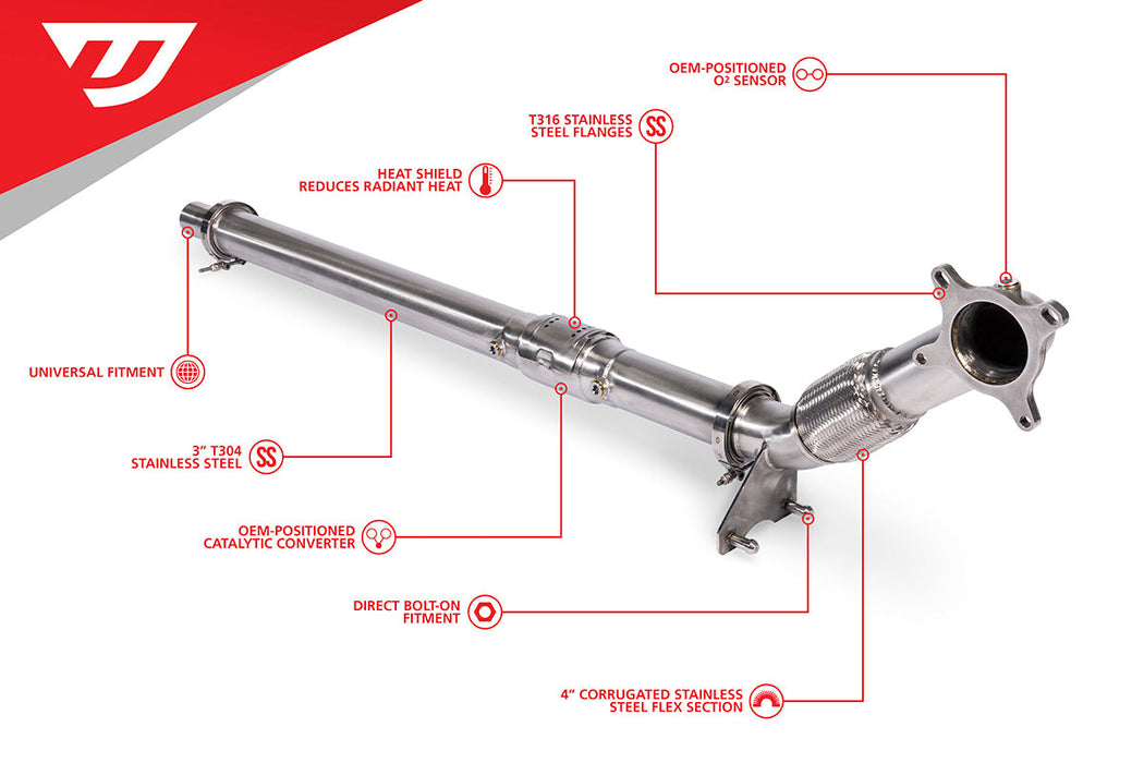 UNITRONIC DOWNPIPE FOR 2.0 TSI GEN1 FWD