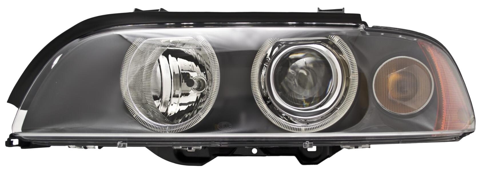 BMW Headlight Assembly – Driver Side (Xenon) (w/ Clear Turnsignal) 63126912439 – Hella 008052111