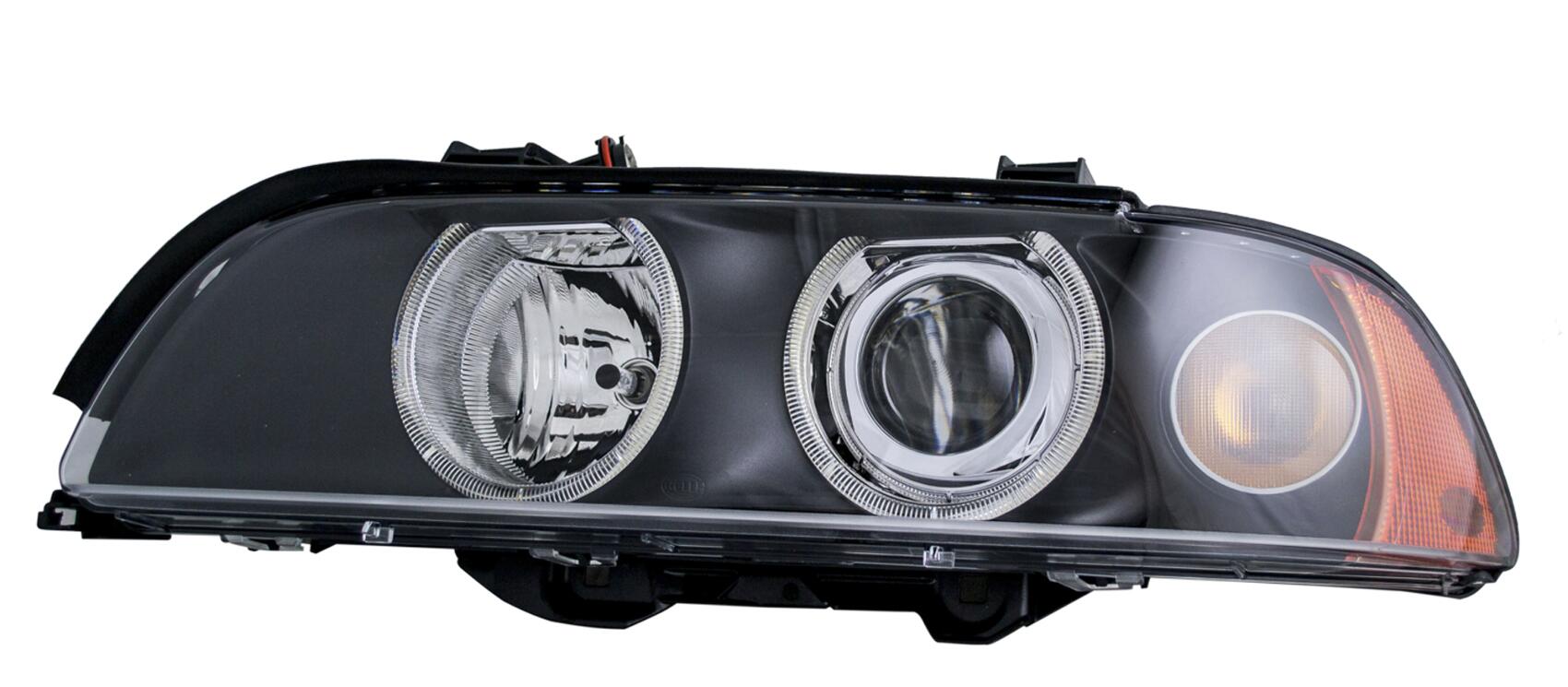 BMW Headlight Assembly – Driver Side (Halogen) (w/ Clear Turnsignal) 63126902517 – Hella 008053111