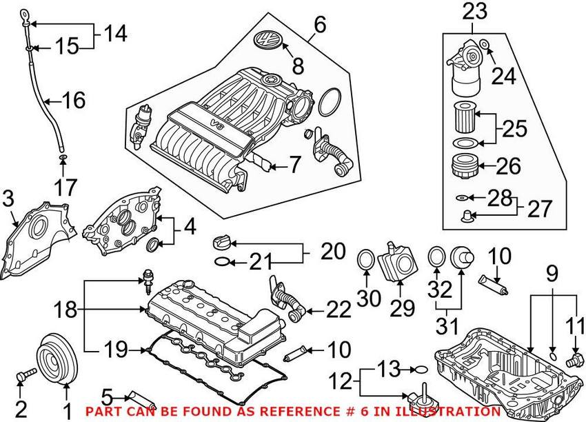 VW Engine Intake Manifold 03H133185K