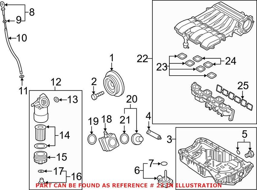 VW Engine Intake Manifold 03H133201AE