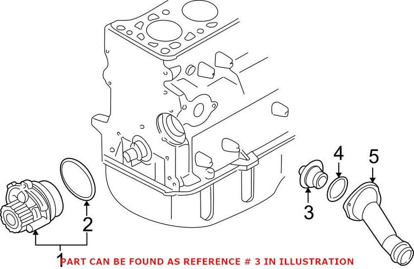 VW Engine Coolant Thermostat 044121113