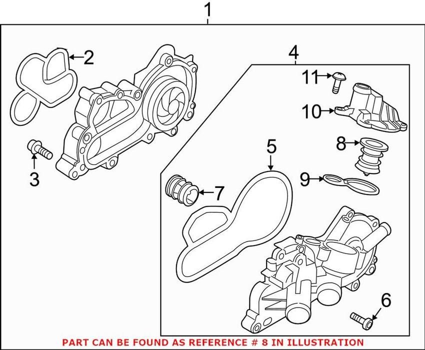 VW Engine Coolant Thermostat 04E121113G