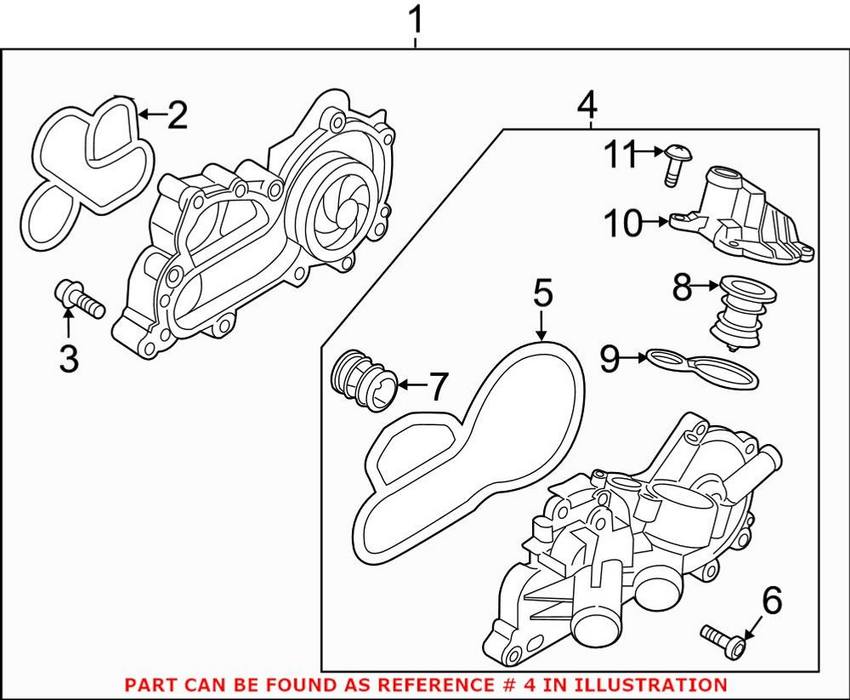 VW Engine Water Pump Housing 04E121116C