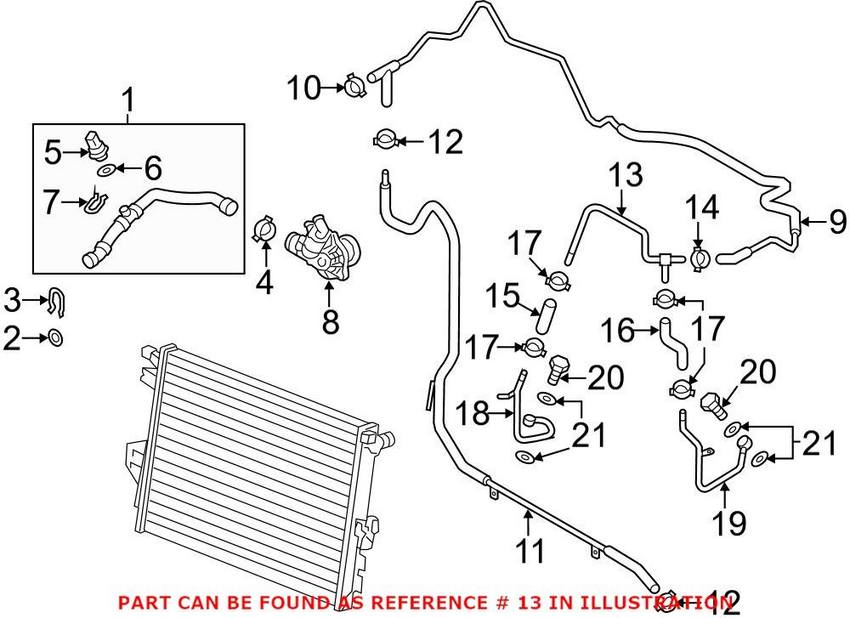 Audi VW Engine Coolant Hose 059121086Q