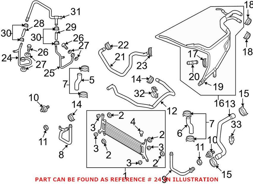 Audi VW Engine Coolant Pipe – Passenger Side 059121398E