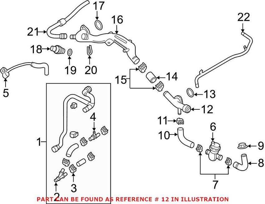 Audi Engine Coolant Pipe 06E121045AN