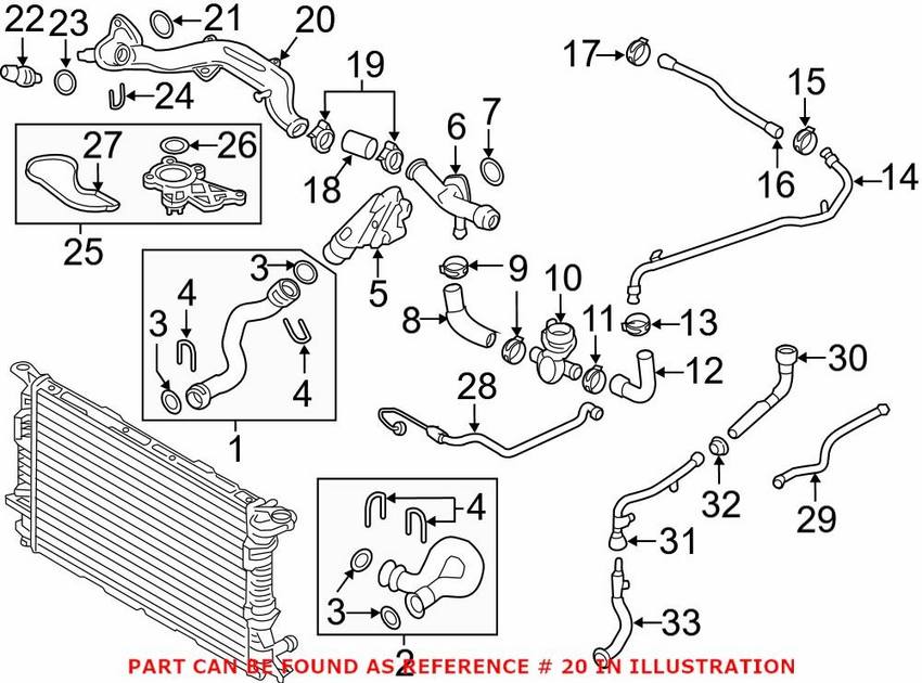 Audi Engine Coolant Pipe