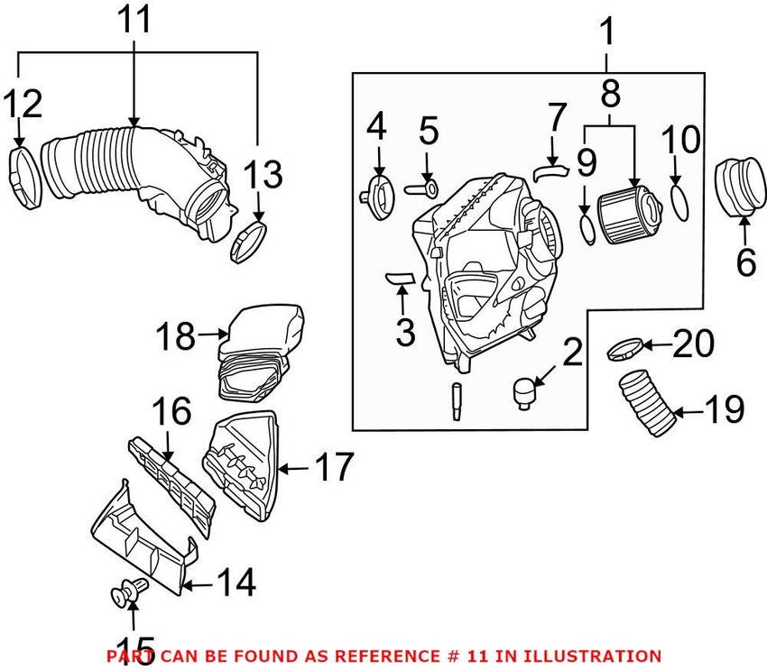 Audi Engine Air Intake Hose 06E129629P – Genuine VW/Audi