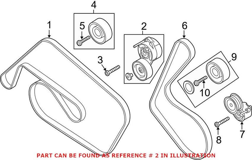 Audi Accessory Drive Belt Tensioner Assembly 06E903133AE