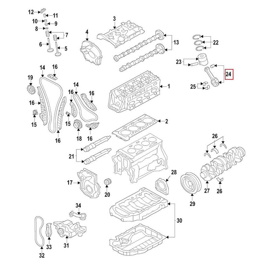 VW Engine Connecting Rod 06H198401C