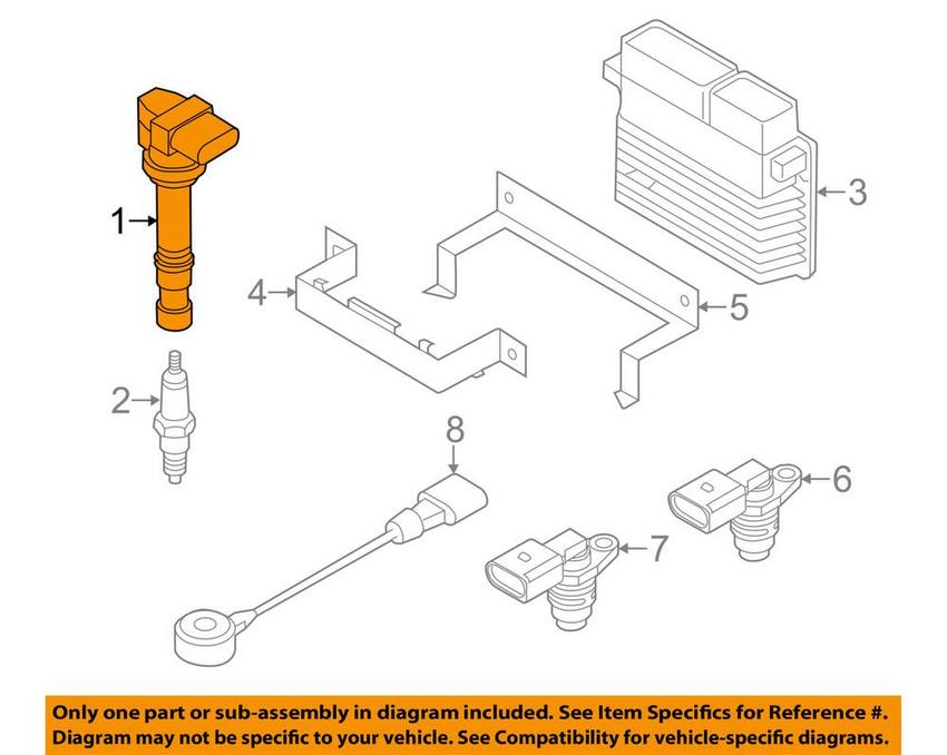 VW Ignition Coil 06J905110K – OE Supplier 06J905110K