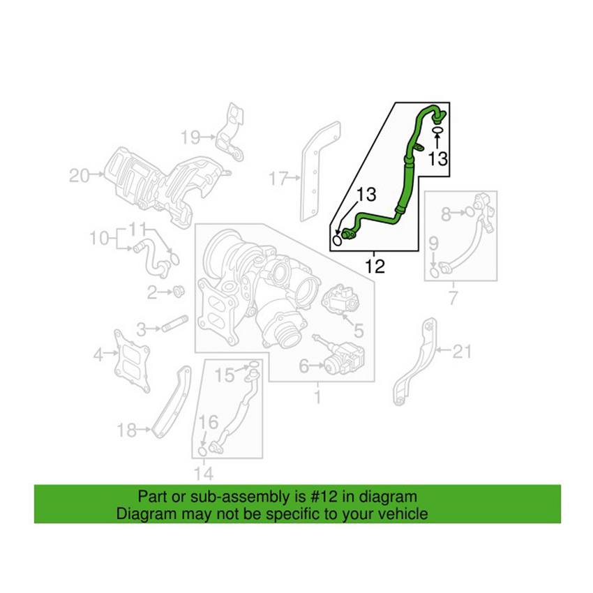 VW Turbo Oil Line (Feed) 06K145778E