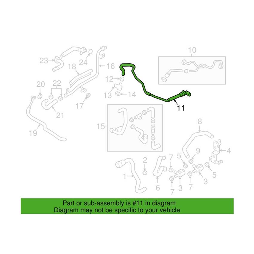 Audi HVAC Heater Hose 06L121081K