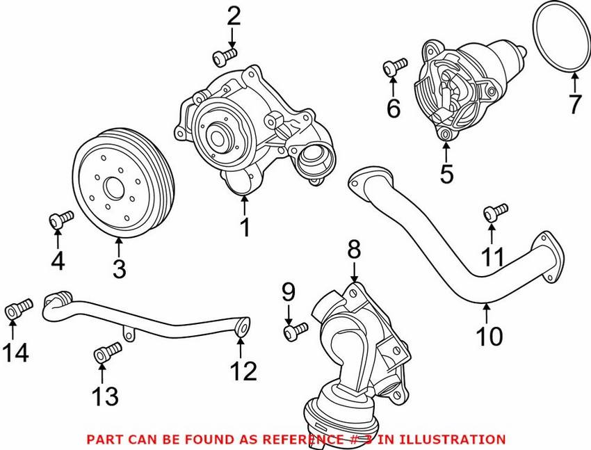 Audi Engine Water Pump Pulley 06M121031D