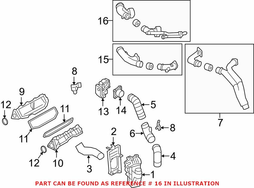 Audi Intercooler Pipe 06M129041F – Genuine VW/Audi