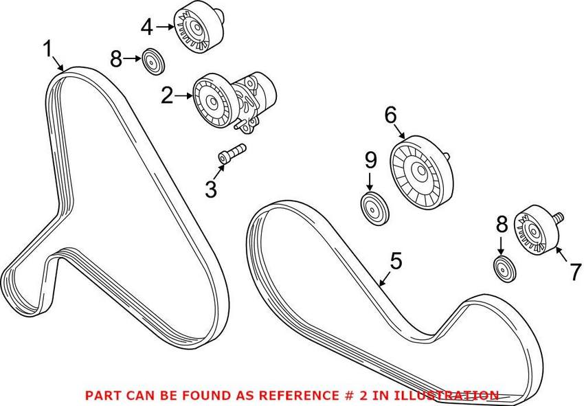 Audi Accessory Drive Belt Tensioner Assembly 06M903133J