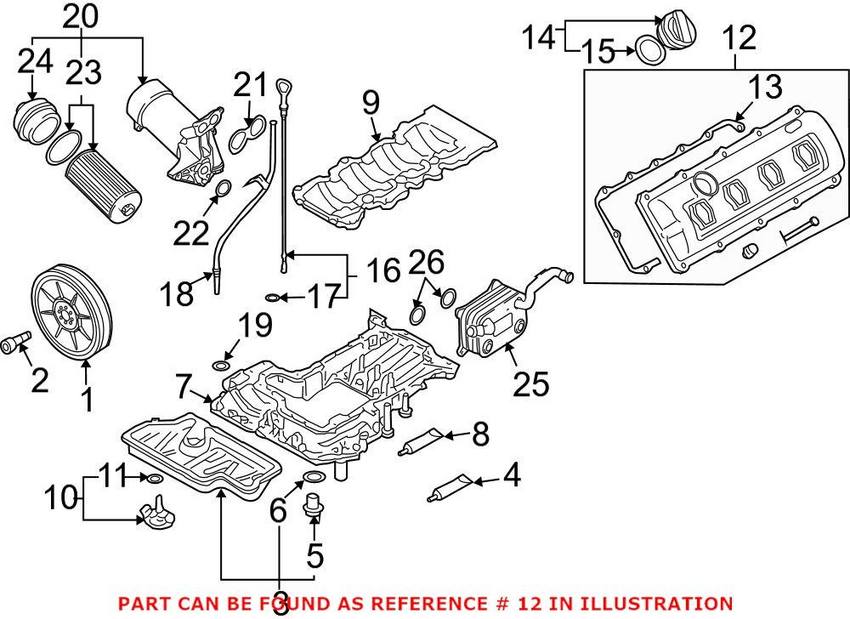 Audi VW Valve Cover – Passenger Side (w/Gasket) (Cylinders 5-8) 079103472AF