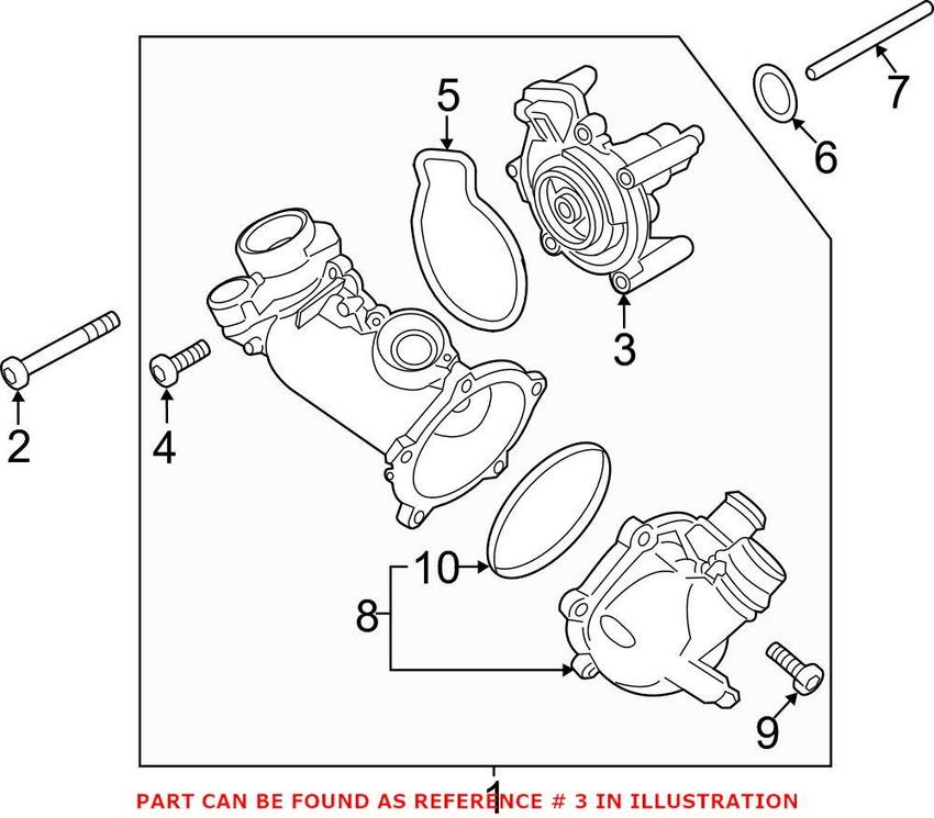 Audi Engine Water Pump 079121014M