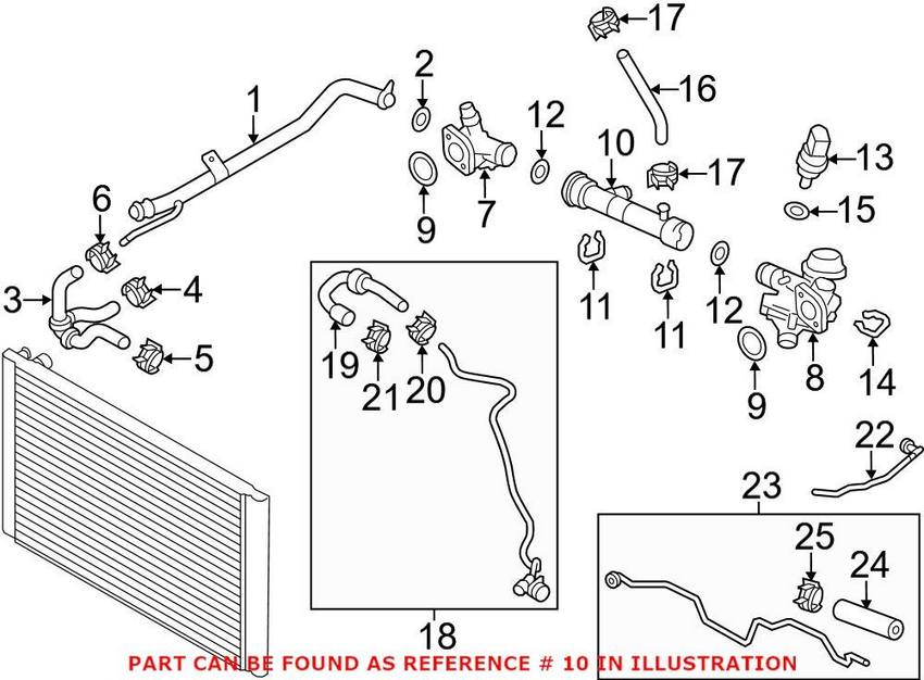 Audi Engine Coolant Pipe 079121071BS – Genuine VW/Audi