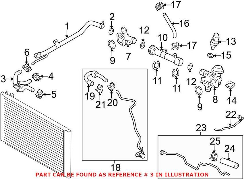 Audi Engine Coolant Hose 079121448