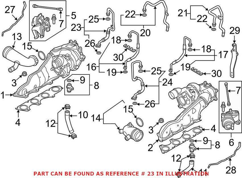 Audi Engine Coolant Hose – Passenger Side 079145910H