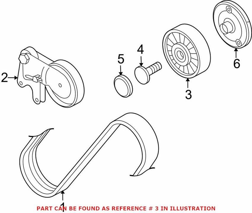 Audi Accessory Drive Belt Idler Pulley 079903341D