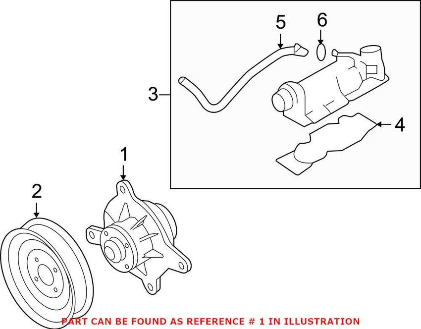 Audi VW Engine Water Pump 07D121008A