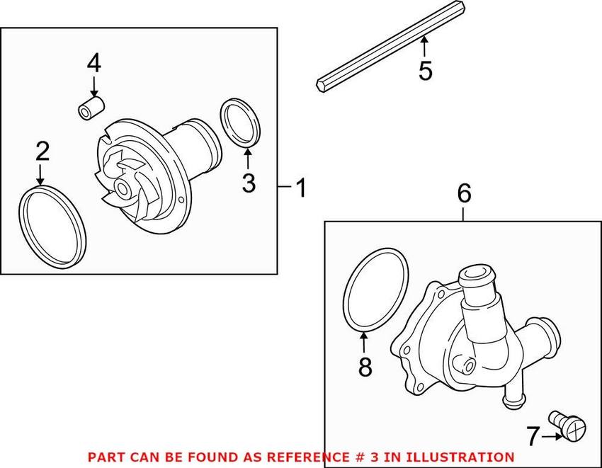 Audi Engine Water Pump Gasket – Inner 07L115315