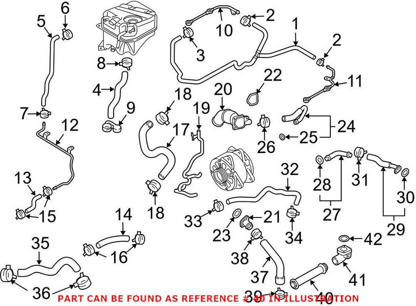 Audi Engine Coolant Pipe – Rear 07L121237B