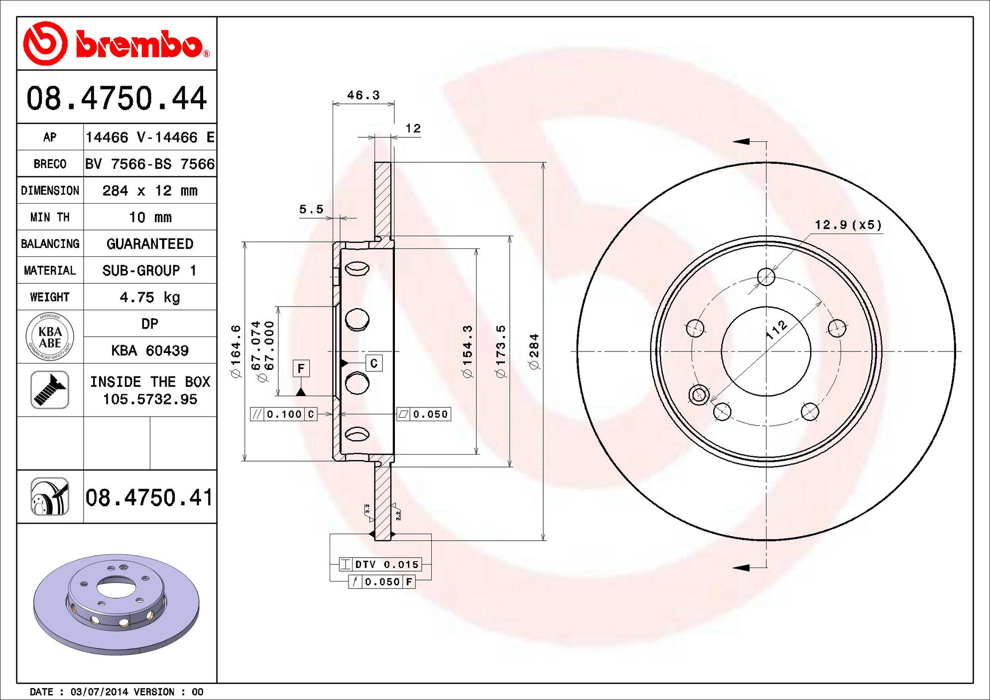 Mercedes-Benz Disc Brake Pad and Rotor Kit – Front (284mm) (Low-Met) 2024210212