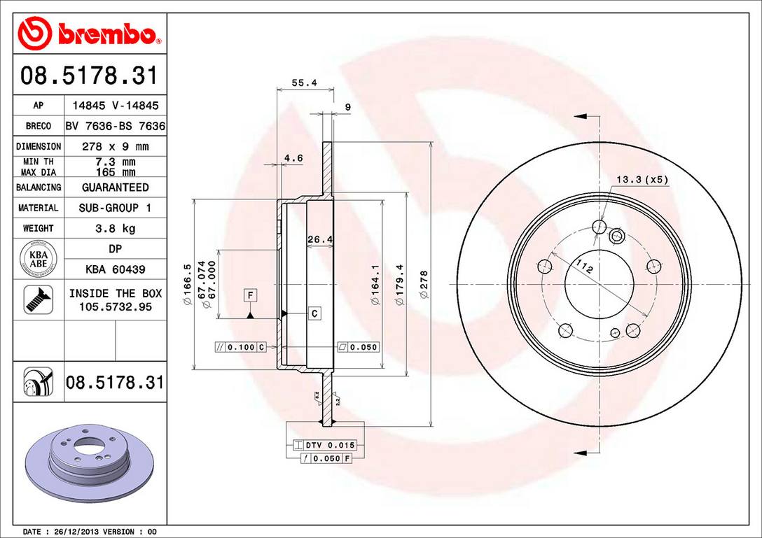 Mercedes-Benz Disc Brake Pad and Rotor Kit – Front and Rear (330mm/278mm) (Low-Met) 2034211312