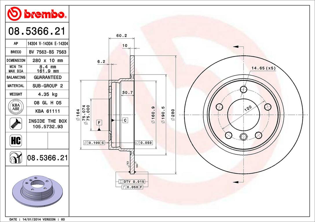 BMW Disc Brake Pad and Rotor Kit – Front and Rear (286mm/280mm) (Low-Met) 34116864060