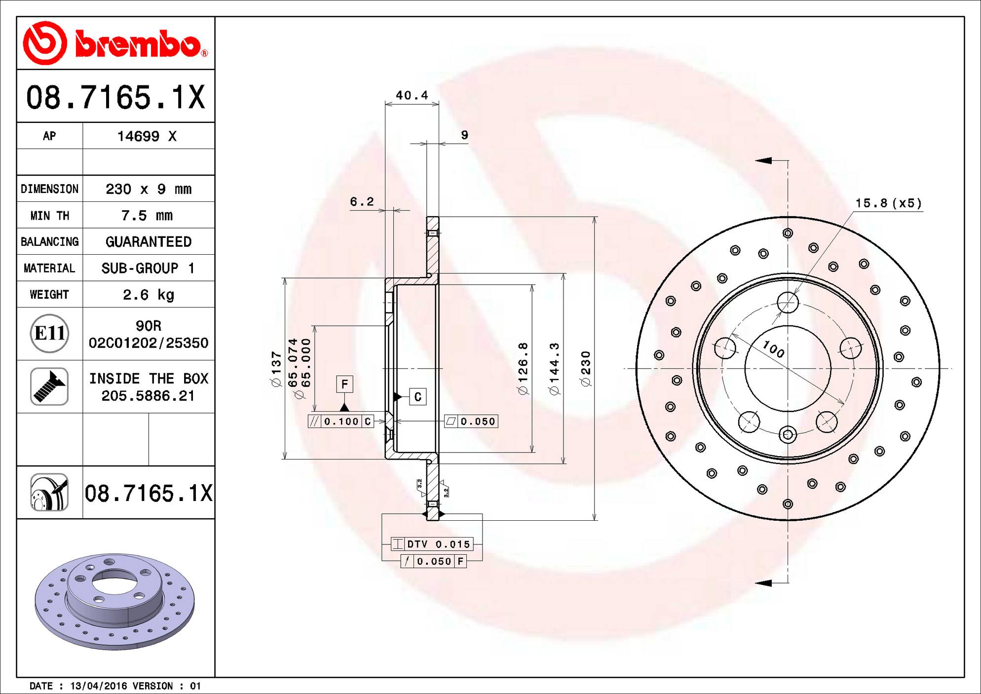 Volkswagen Disc Brake Pad and Rotor Kit – Front and Rear (288mm/232mm) (Xtra) (Low-Met) 6R0615301A