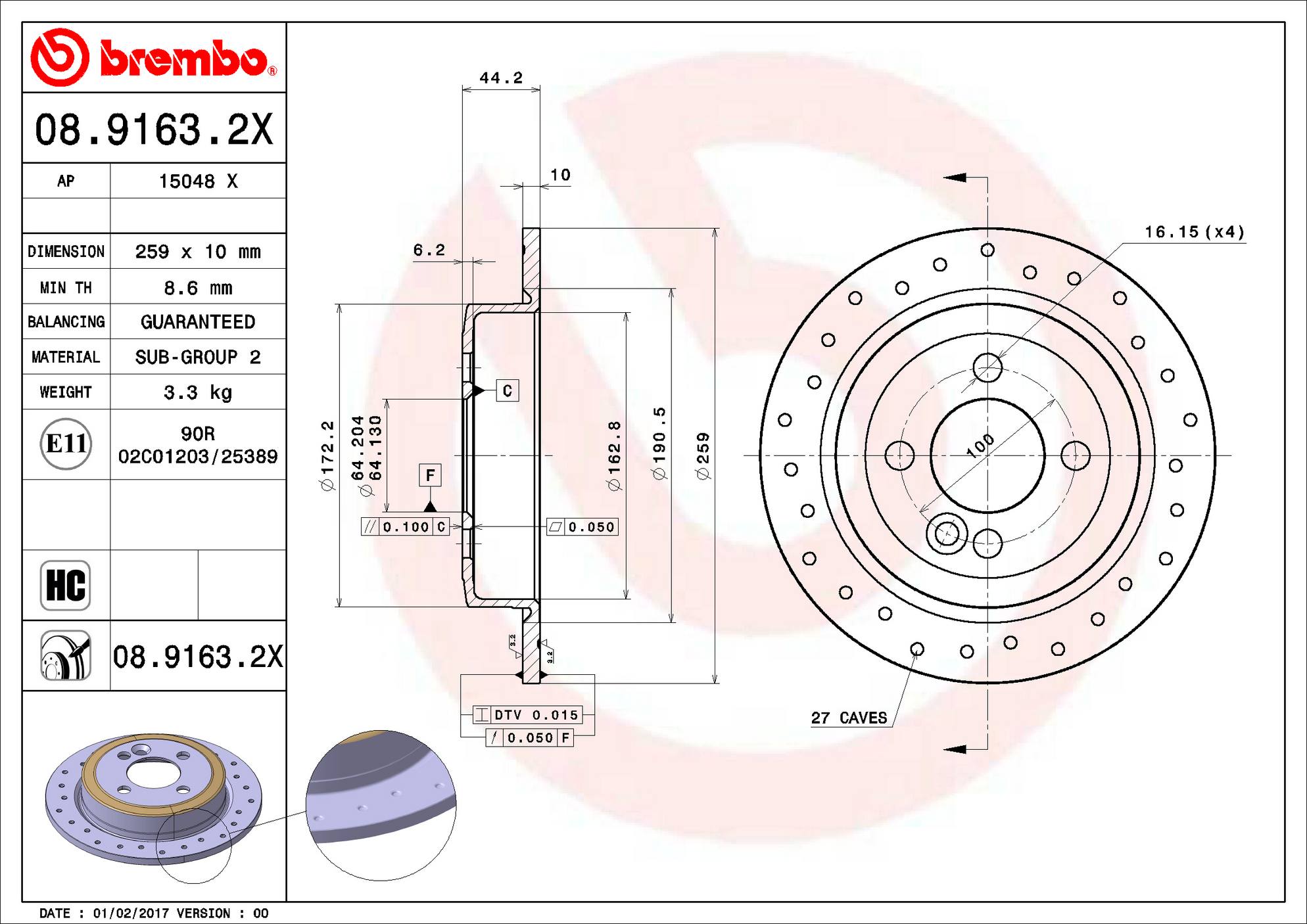 Mini Disc Brake Pad and Rotor Kit – Front and Rear (294mm/259mm) (Xtra) (Low-Met) 34116858652