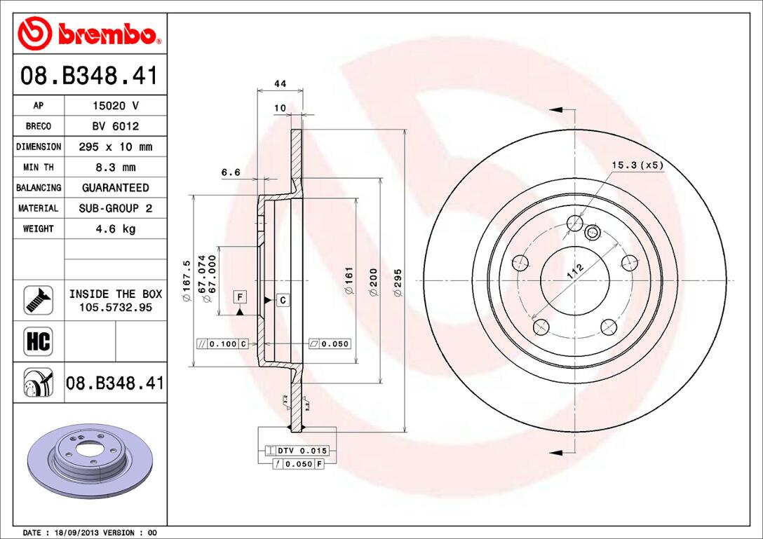 Mercedes Brembo Disc Brake Rotor – Rear (295mm) 246423011207