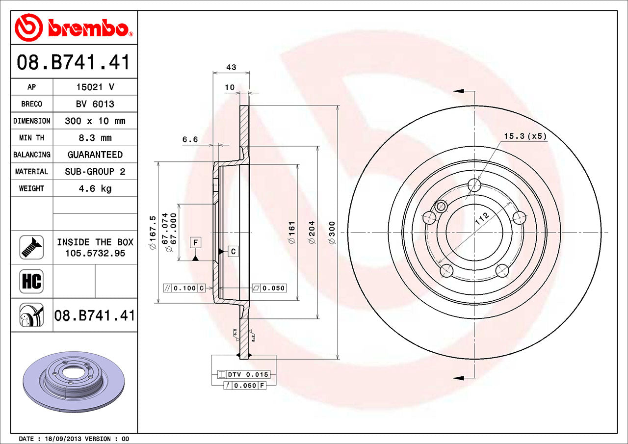 Mercedes Brembo Disc Brake Rotor – Rear (300mm) 000423161207