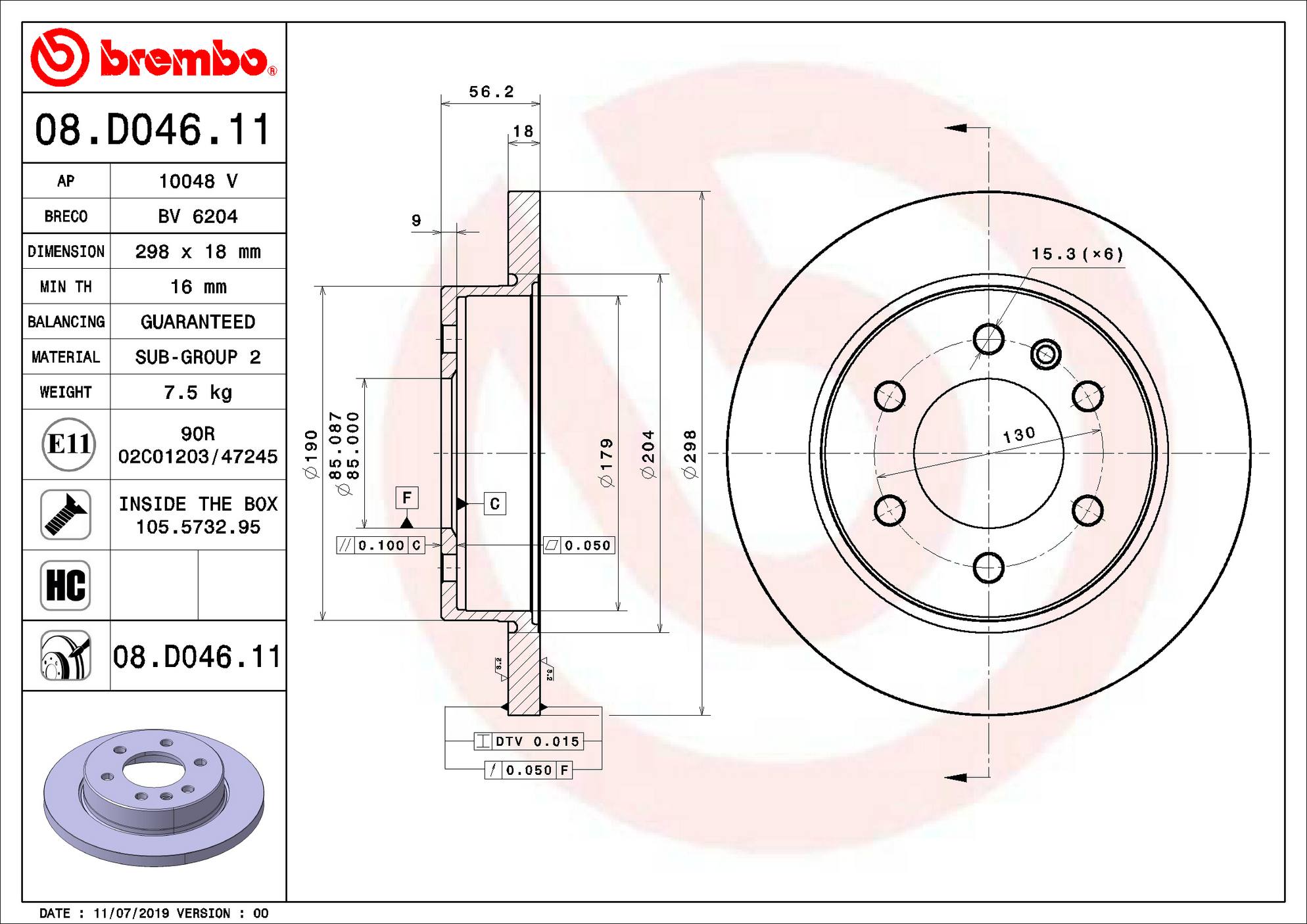 Mercedes-Benz Disc Brake Rotor – Rear (298mm) 9104232100