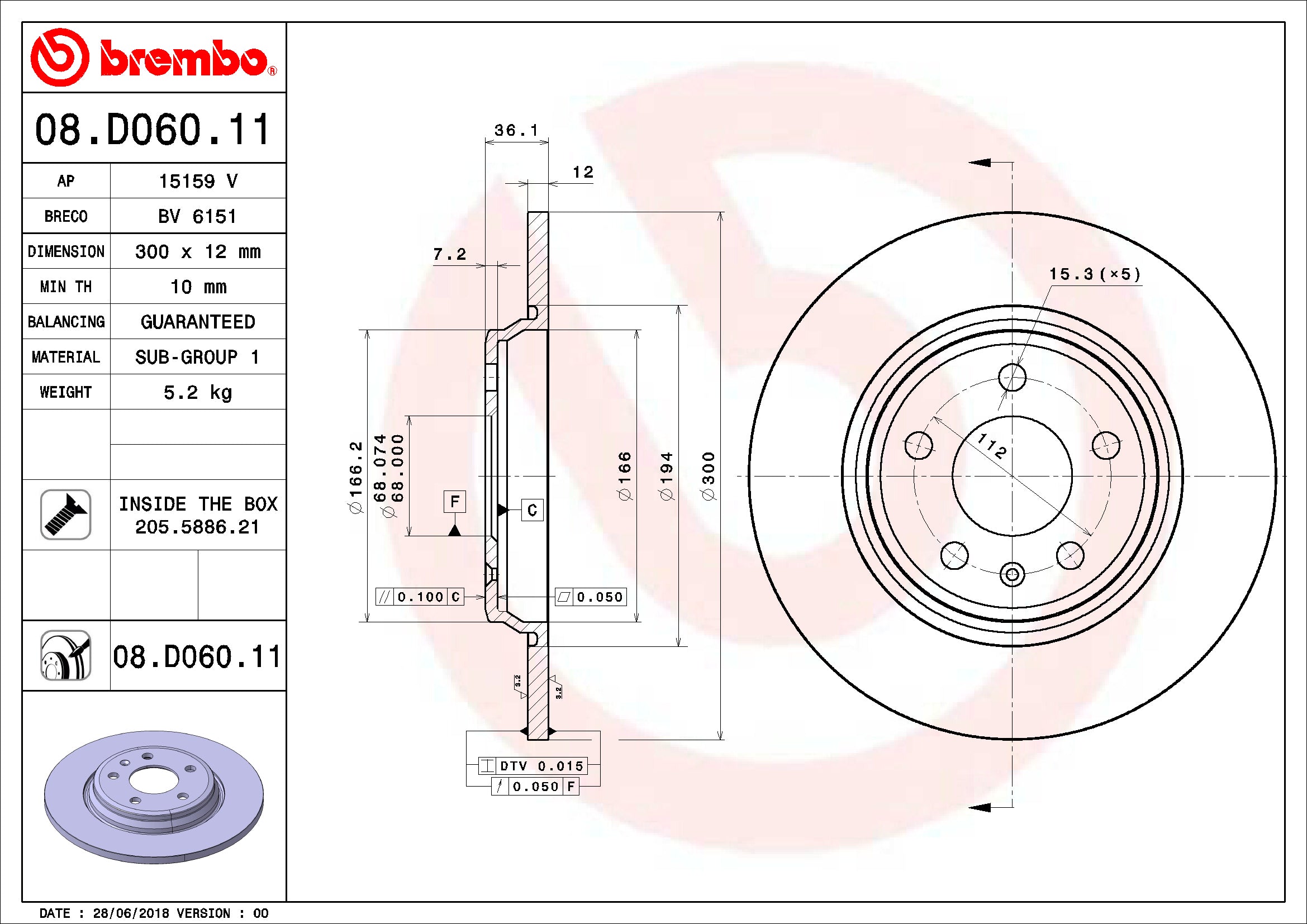 Brembo Disc Brake Rotor – Rear (300mm)