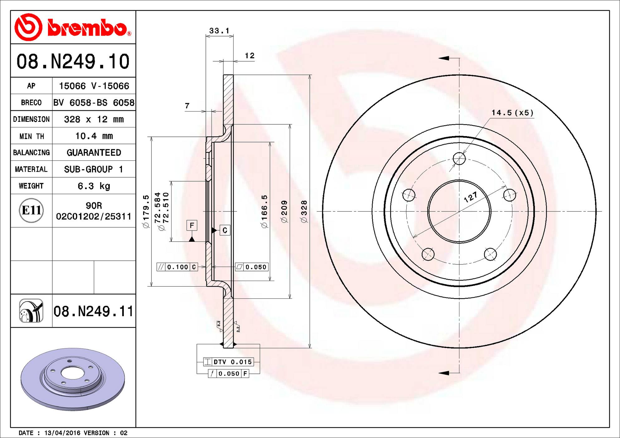 Volkswagen Disc Brake Pad and Rotor Kit – Rear (328mm) (Ceramic) K04779713AA