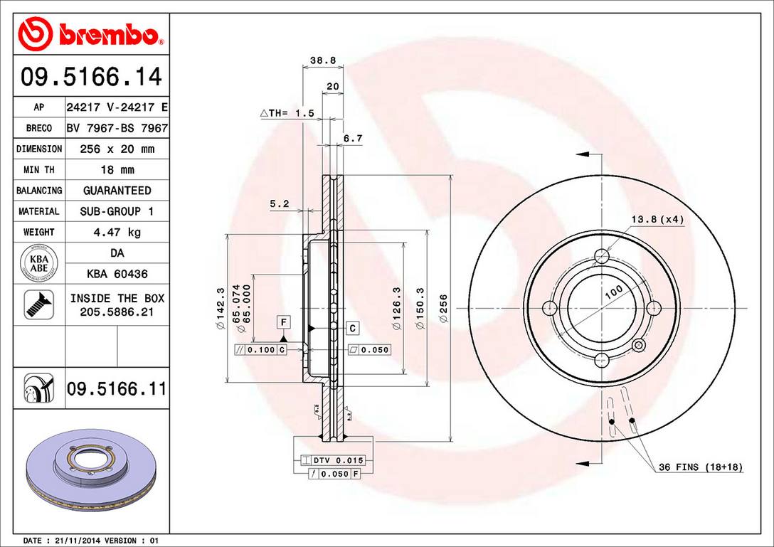 Volkswagen Disc Brake Pad and Rotor Kit – Front (256mm) (Ceramic) 6NO615301D