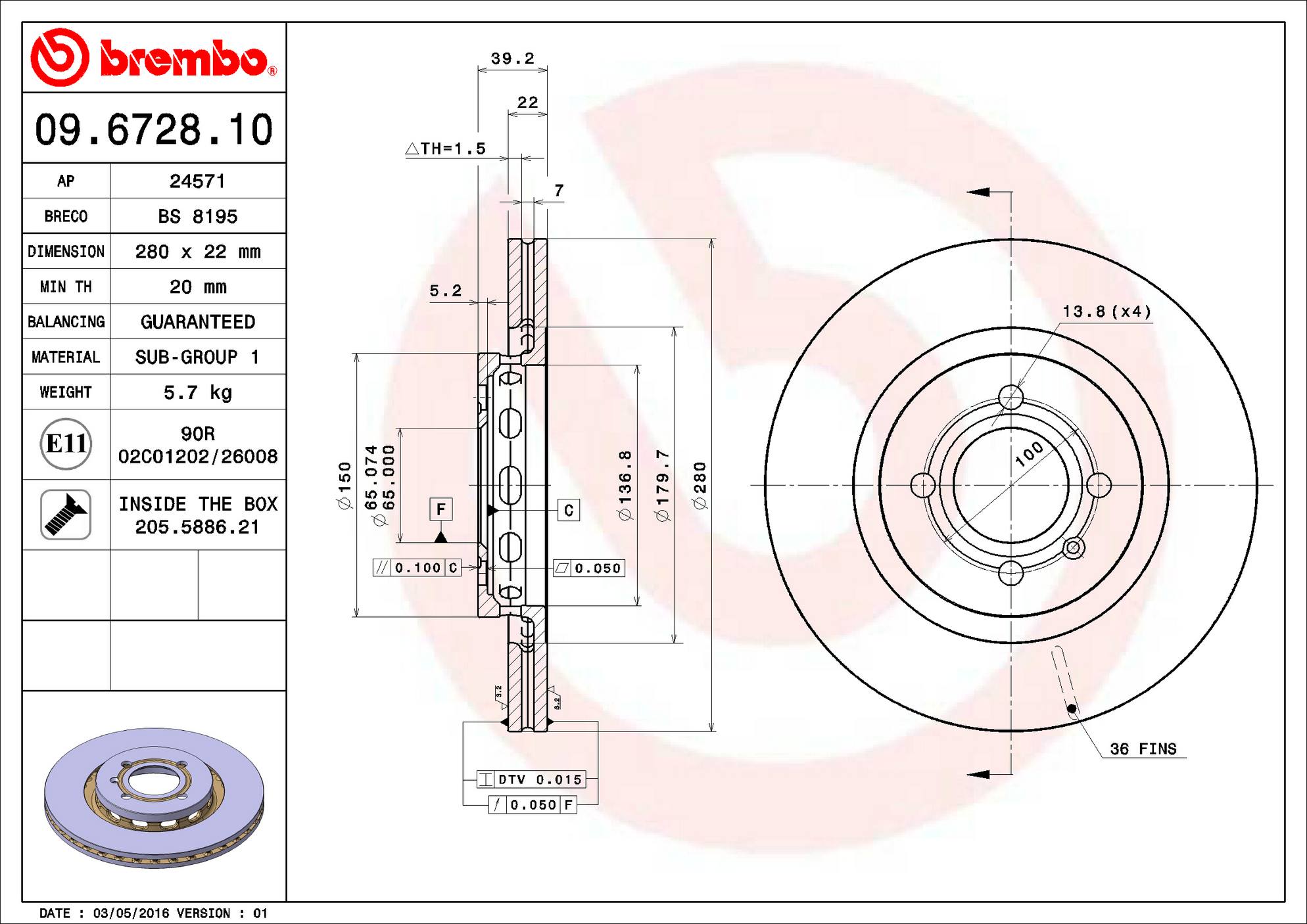 Volkswagen Disc Brake Pad and Rotor Kit – Front and Rear (280mm/226mm) (Ceramic) 535615301