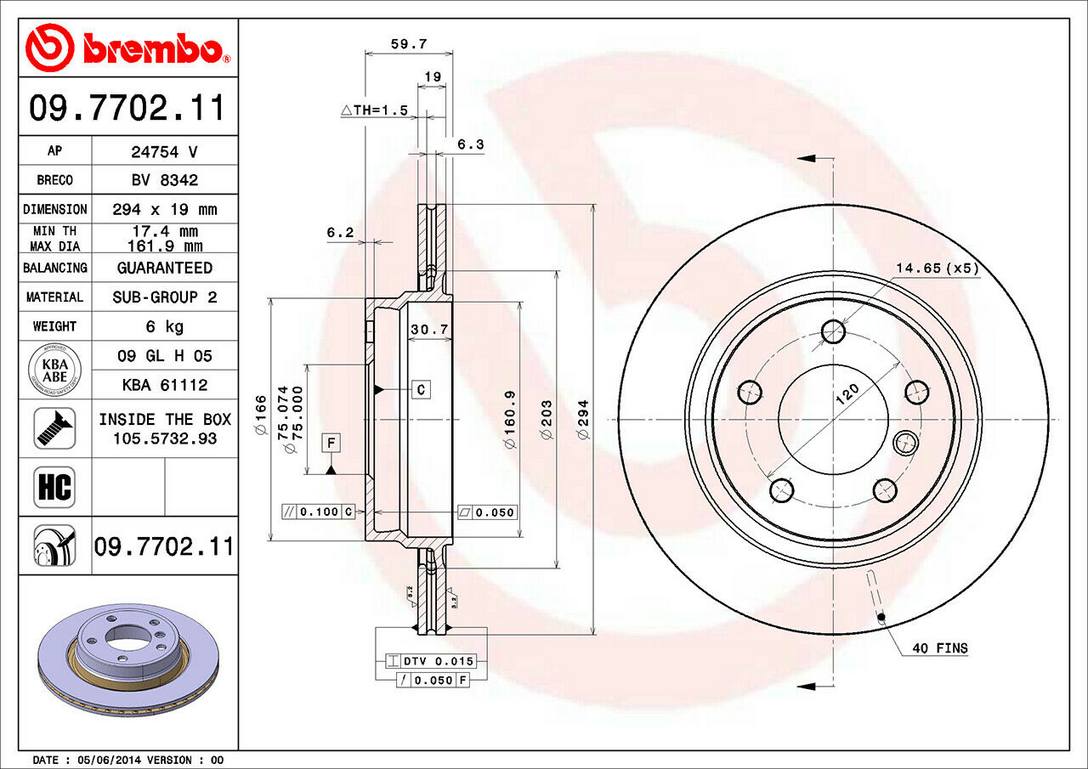 BMW Brembo Disc Brake Rotor – Rear (294mm) 34216864056