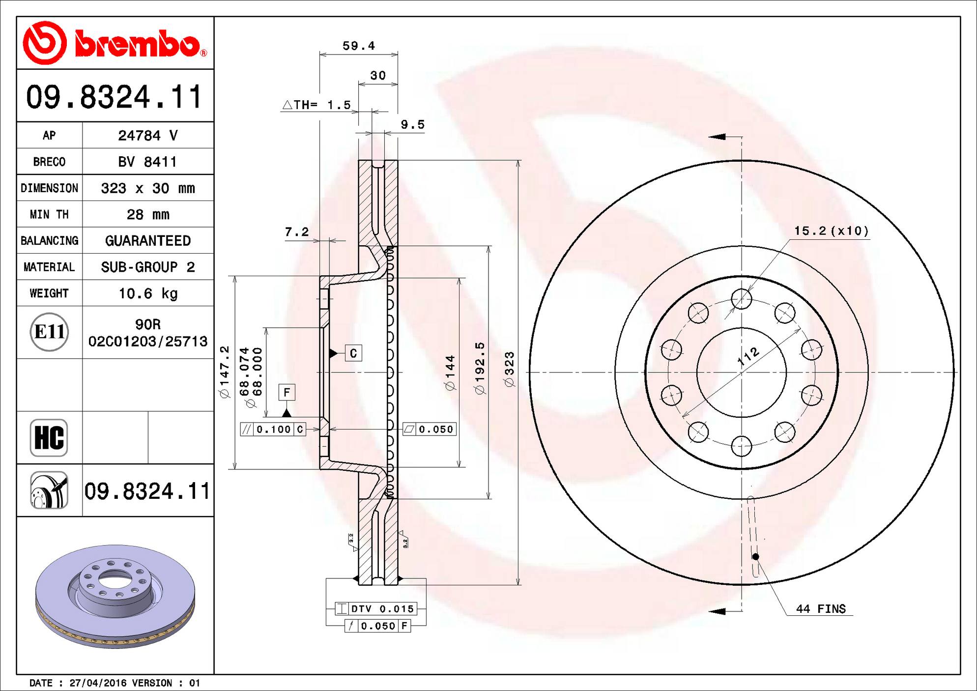 Audi Disc Brake Pad and Rotor Kit – Front and Rear (323mm/269mm) (Low-Met) 4D0615301A