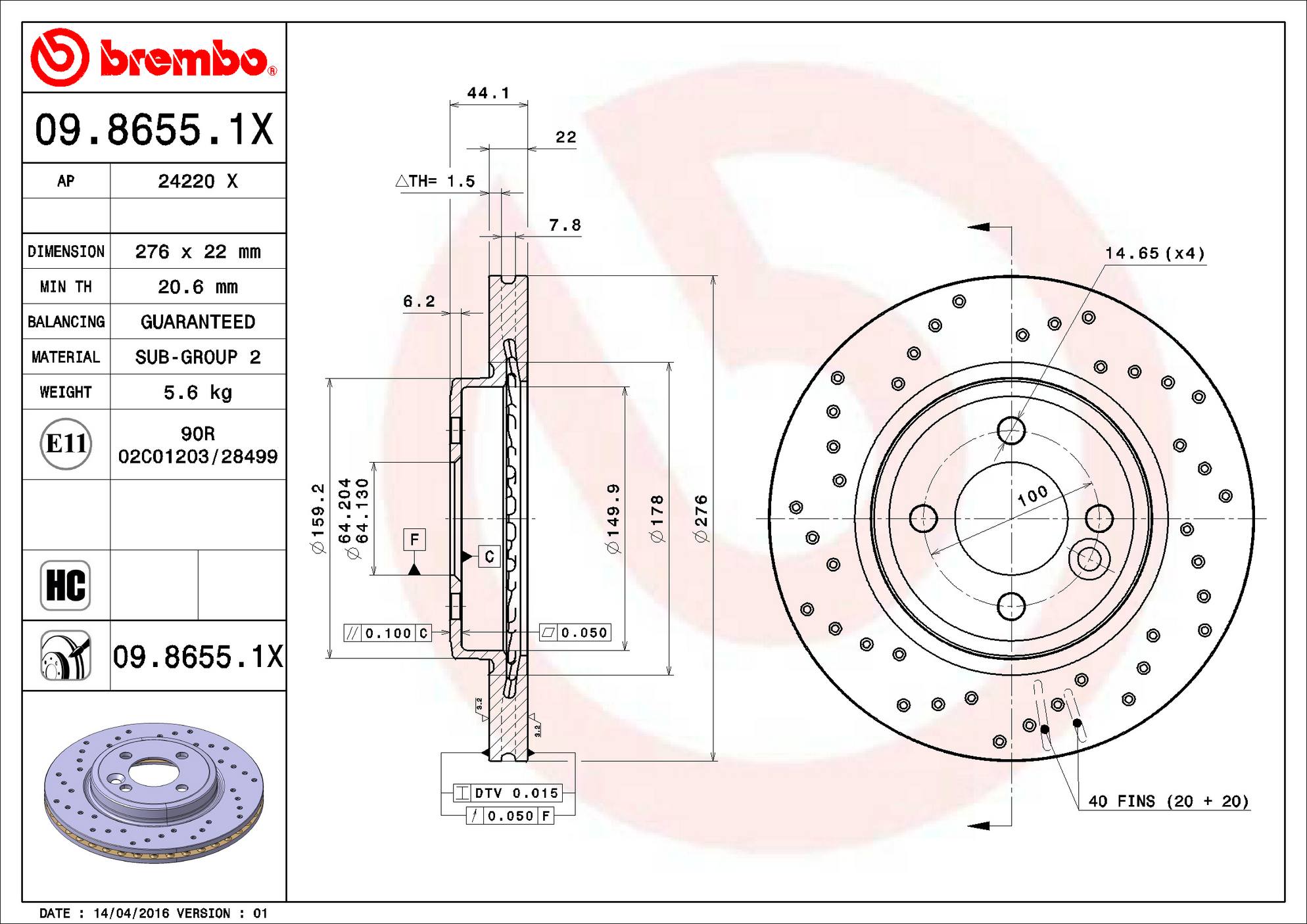 Mini Disc Brake Pad and Rotor Kit – Front and Rear (276mm/259mm) (Xtra) (Low-Met) 34111502891